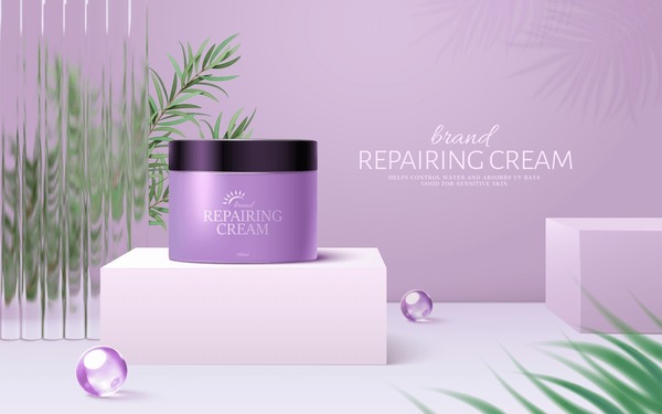 Elegant Round Purple Cream Jar With Textured Cap