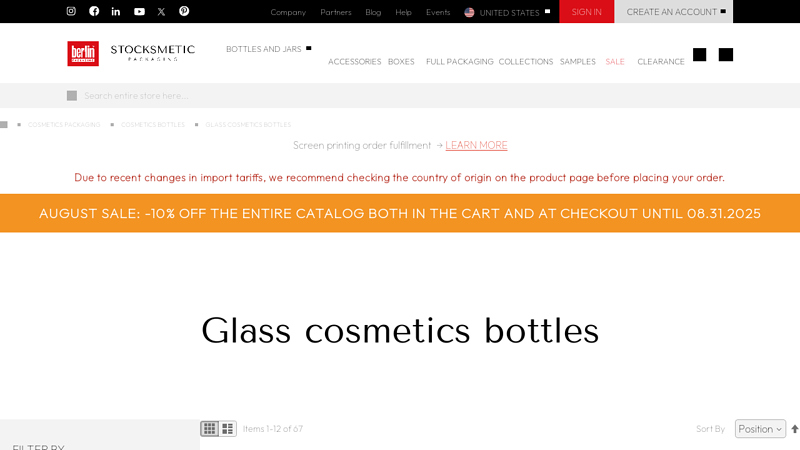 Empty Black Cosmetic Glass Bottle