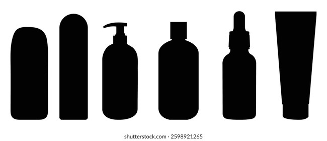 Empty Black Cosmetic Glass Bottle