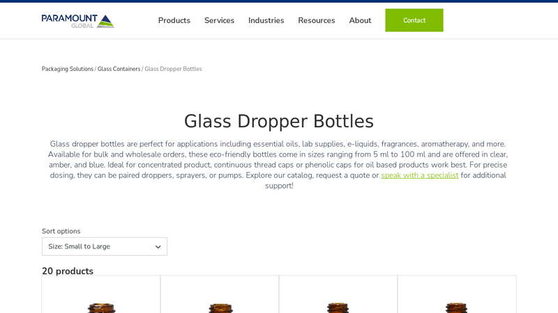 Empty Glass Drop Bottle