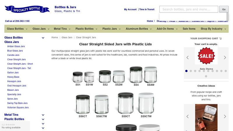Empty Round Glass Jar with Lid