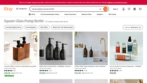 Square Glass Bottle with Pump Dispenser
