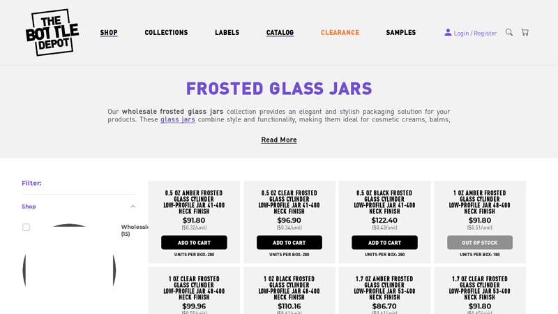 Frosted Outer Cosmetic Jar