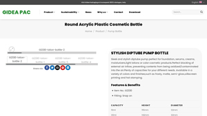 Round Acrylic Plastic Cosmetic Bottle