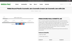 Refillable PMMA Outer Round Cream Jar