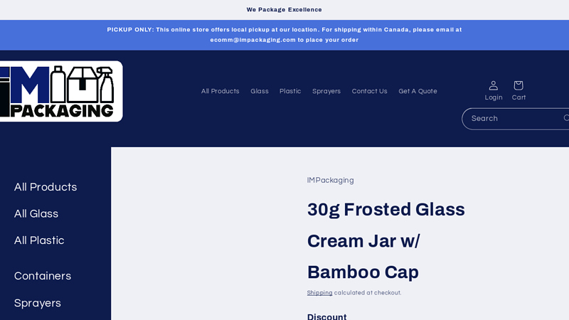 Glass Cream Jar with Bamboo Cap