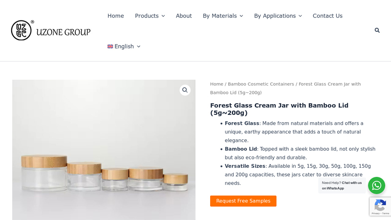 Glass Cream Jar with Bamboo Cap