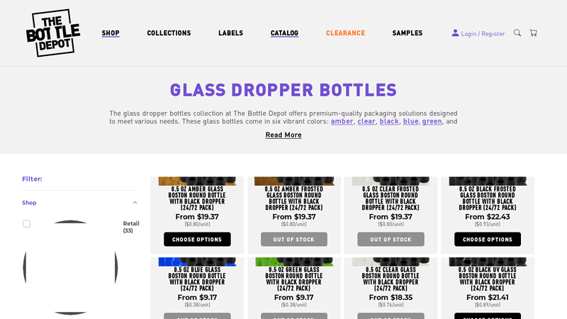 Glass Dropper Bottles