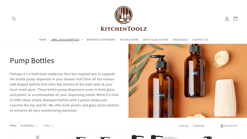 glass pump bottles