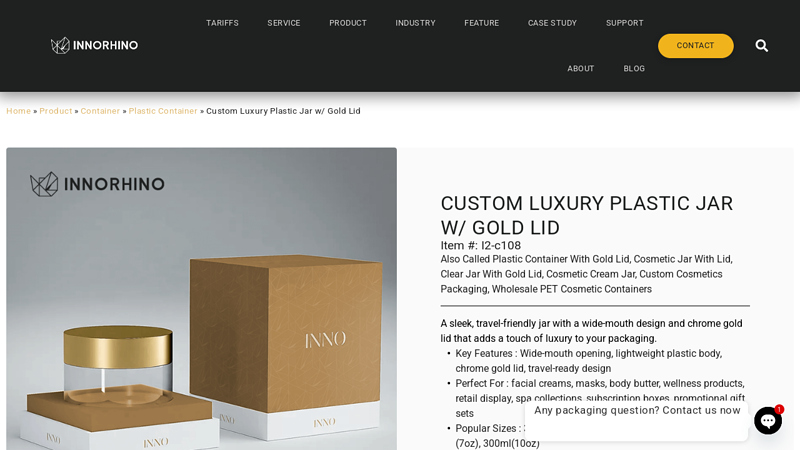 Luxury Empty Glass Jar with Golden Lid