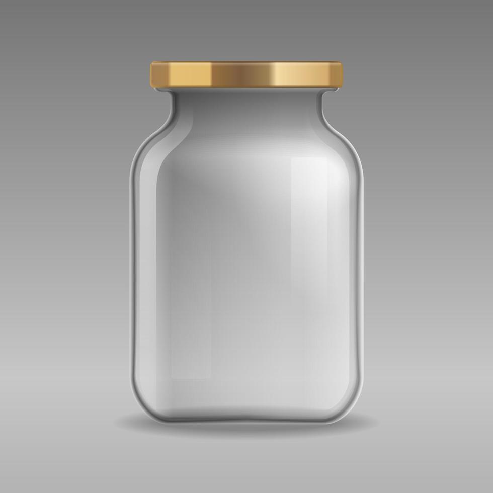 Luxury Empty Glass Jar with Golden Lid
