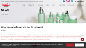 PMMA Plastic Cosmetic Bottle Transparent