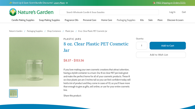 PET Cosmetic Jar Cosmetic Jars With Lids
