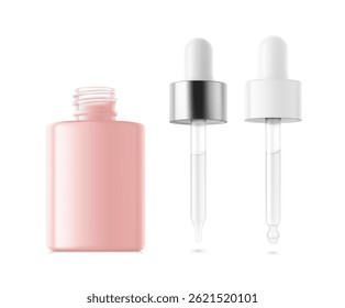PETG Round Transparent Pink Dropper Bottle