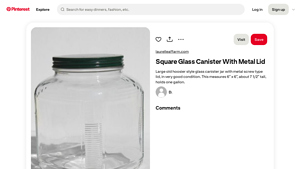 Clear Green Glass Jar with Square Shape