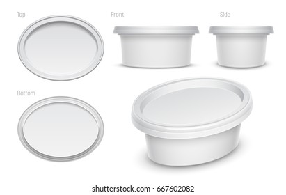 PMMA Oval Plastic Cosmetic Containers Plastic Cosmetic Jars