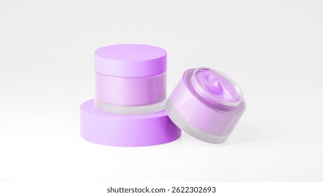 Premium Purple PLA Cosmetic Jar With Calcium Carbonate Inner Bowl