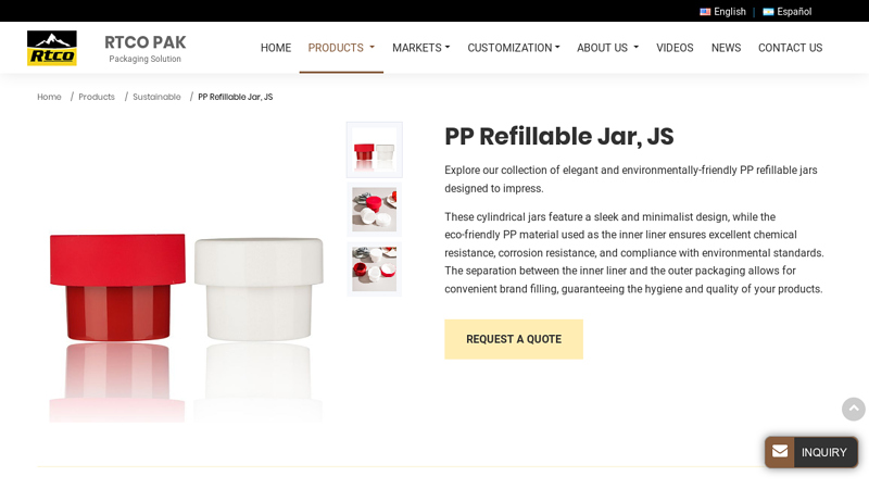 Refillable Plastic Jar With Replaceable Inner High Quality Sustainable Cosmetic Packaging