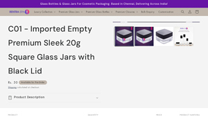 Black Square Glass Cream Jar With Lid