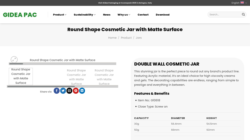 Round Shape Cosmetic Jar with Matte Surface