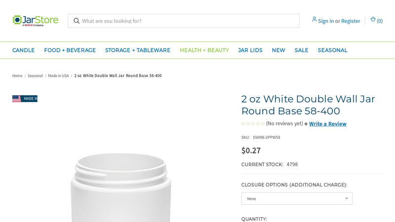 Round Shape Double Wall Cosmetic Jar