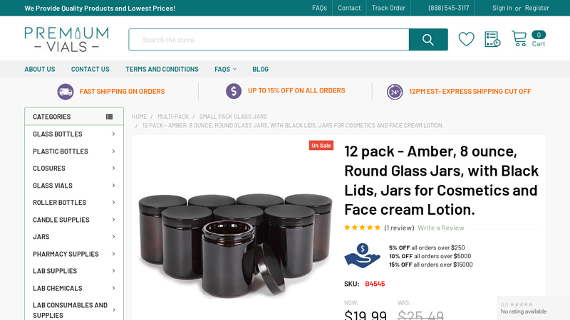 Round Shaped Glass Cosmetic Jar