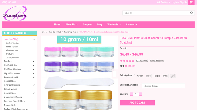 Round Stylish Transparent Cosmetic Jar With Spatula