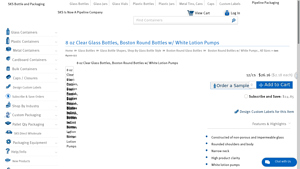 Round Glass Lotion Pump Bottle