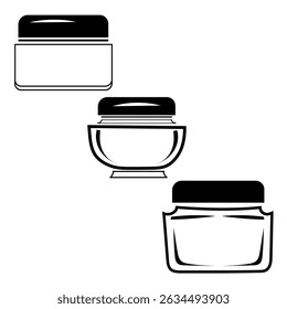 Small Black Cream Jar for Cosmetics