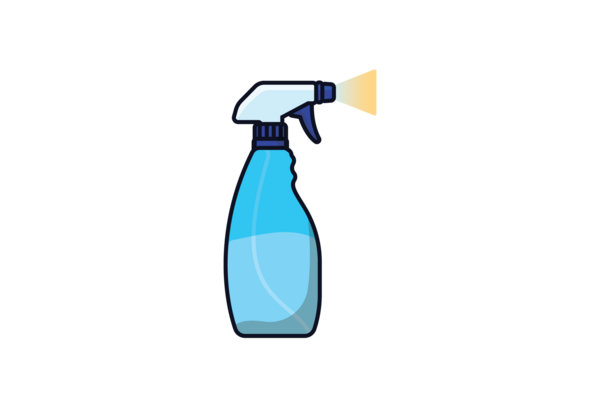 Square Blue PET Plastic Spray Pump Bottle