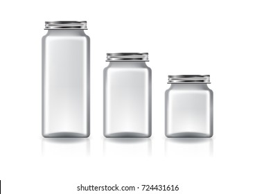 Thick Bottom Square Glass Jar