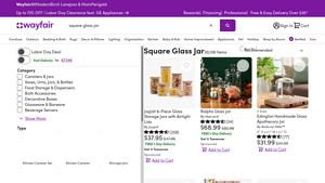 Square Glass Jar with Frosted Surface