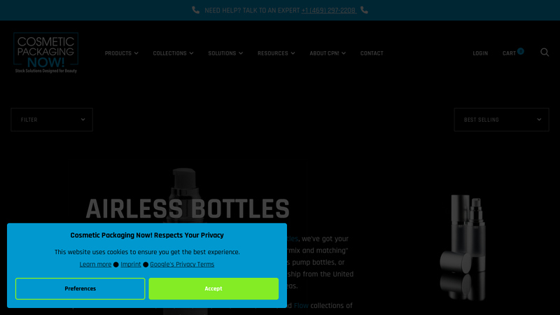 AS Material Airless Bottles High Quality Cosmetic Airless Bottle