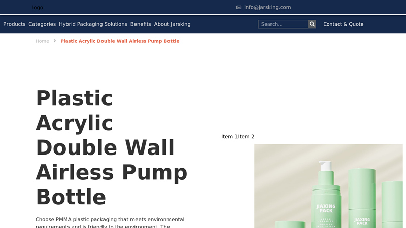 Blue Double-wall Airless Pump Jar For Skincare Packaging Assorted Color Lightweight Design