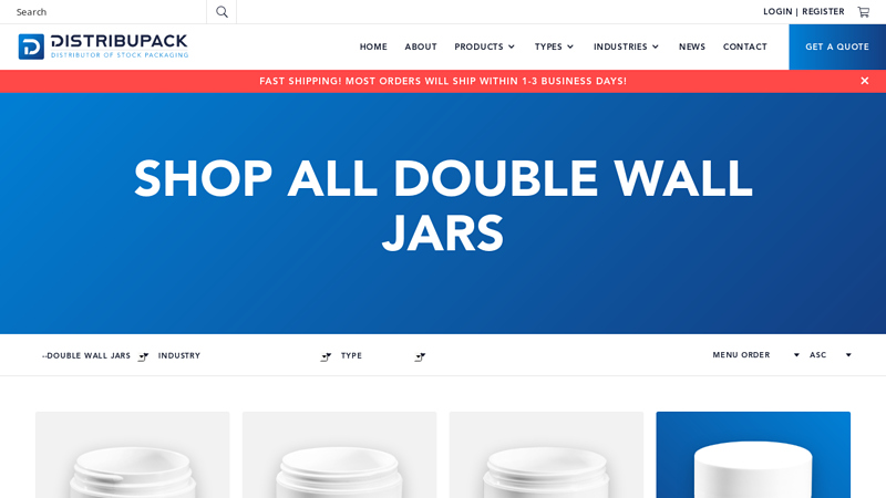 Calcium Carbonate Double Wall Cosmetic Jar
