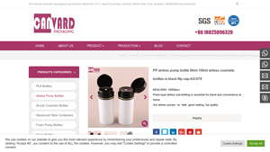 Airless Cosmetic Bottle with Flip Cap