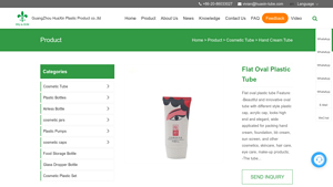 Flat Oval PE Cosmetic Tube