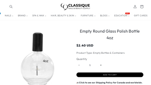 Round Glass Nail Polish Bottle