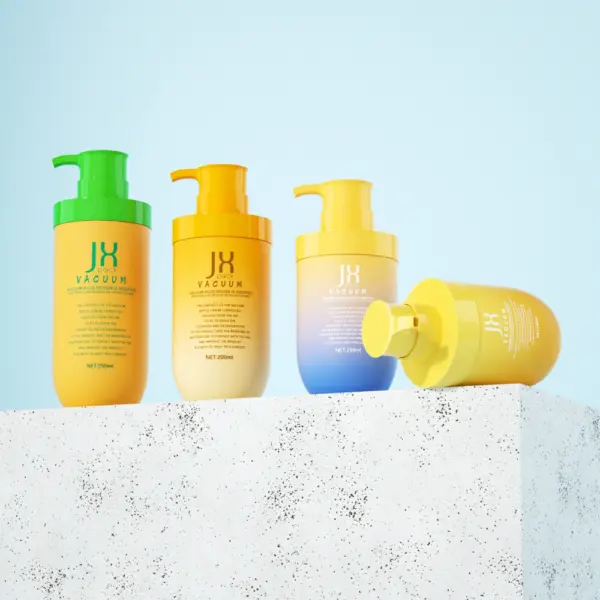 Custom Eco-Friendly Yellow Double Wall Airless Pump Bottle Liquid Product Packaging