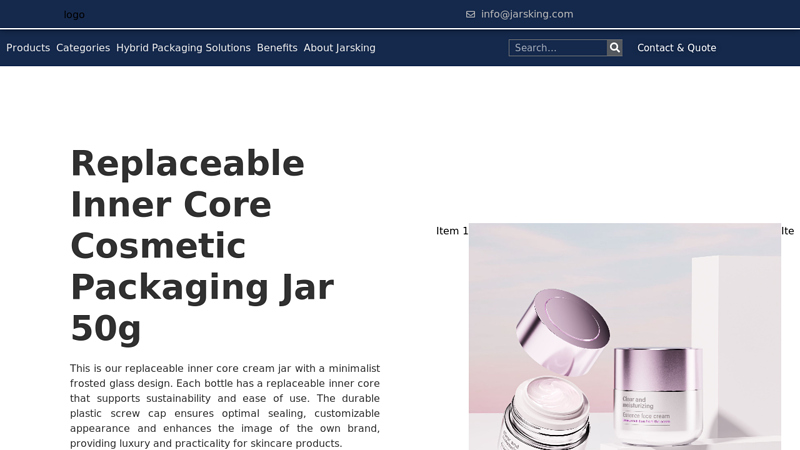 Eco-friendly Cosmetic Jar With Replaceable Inner Case