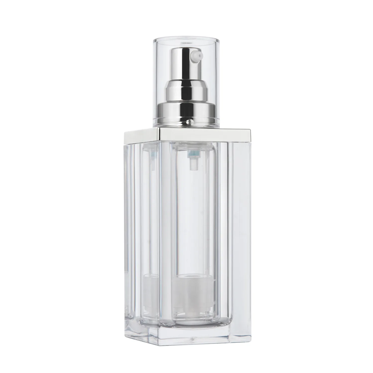 PET Square Refillable Airless Bottle Wholesale Replaceable Cosmetic Airless Pump Bottle