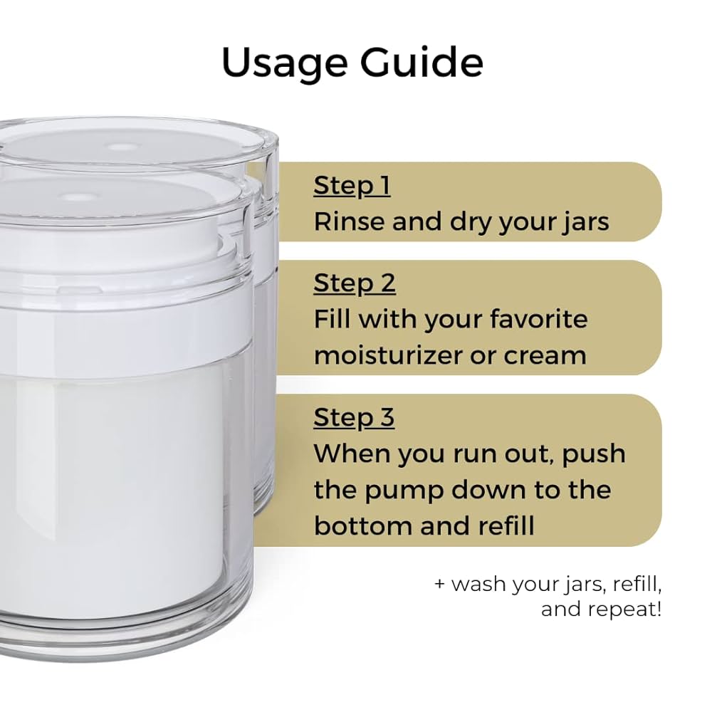 Plastic Double Wall Airless Pump Cream Jar Refillable for Cosmetics and SkinCare