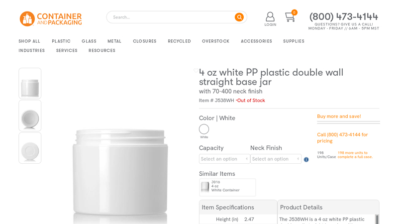 PP Double-wall Cosmetic Jar With Cap