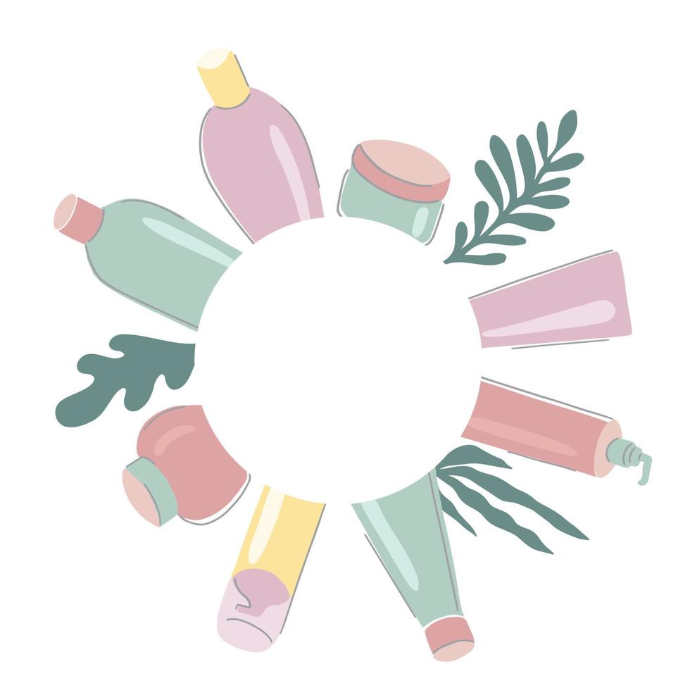 Round Shape Replaceable Cosmetic Container with Spatula