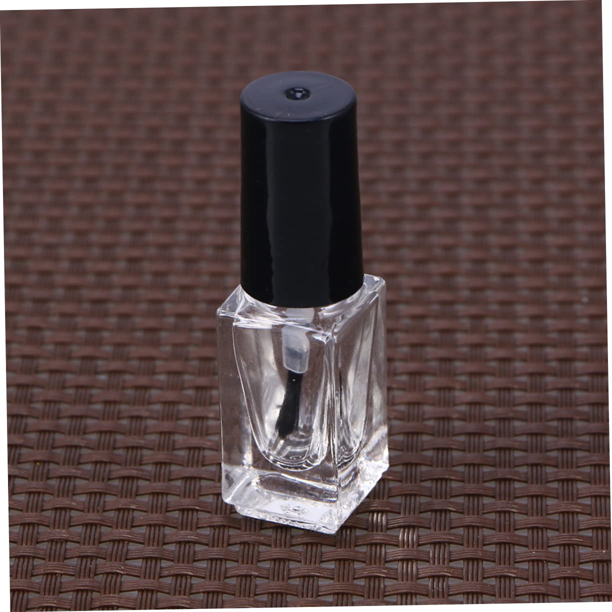 Shiny Silver Square Glass Nail Bottles
