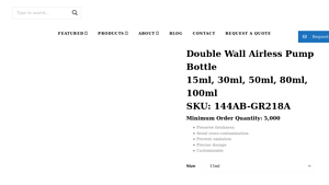Custom Eco-Friendly Yellow Double Wall Airless Pump Bottle Liquid Product Packaging