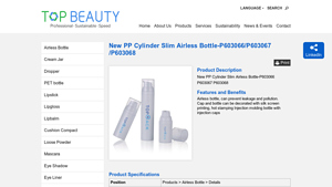 Cylinder PP Airless Pump Bottle