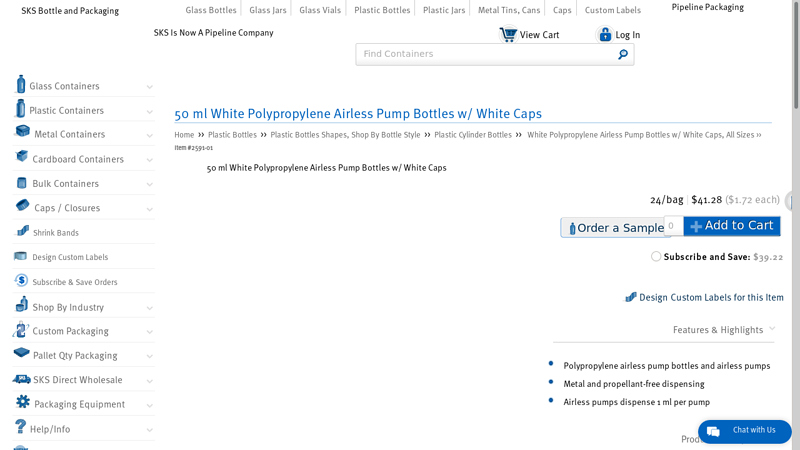 White PP Airless Cosmetic Pump Bottle Cosmetic Packaging