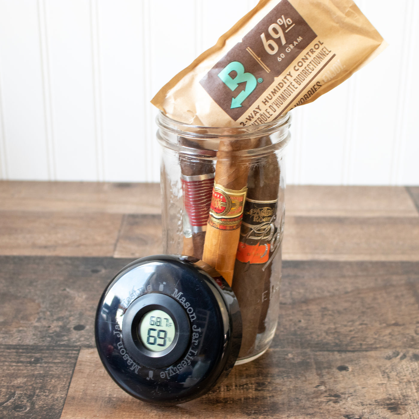 cr glass jar with fiber gasket 2 way humidity control