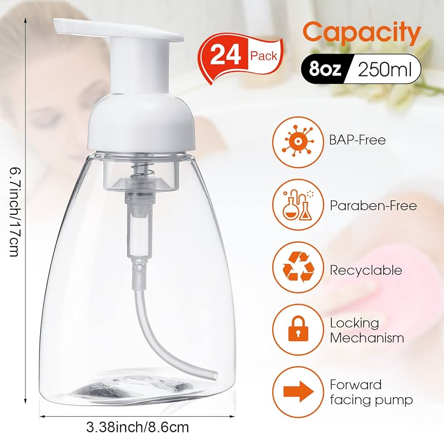 custom 130ml 220ml plastic foam pump bottles